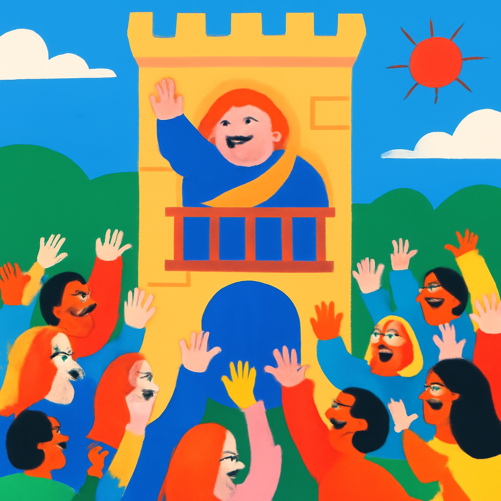 Big Leader Waves Hello