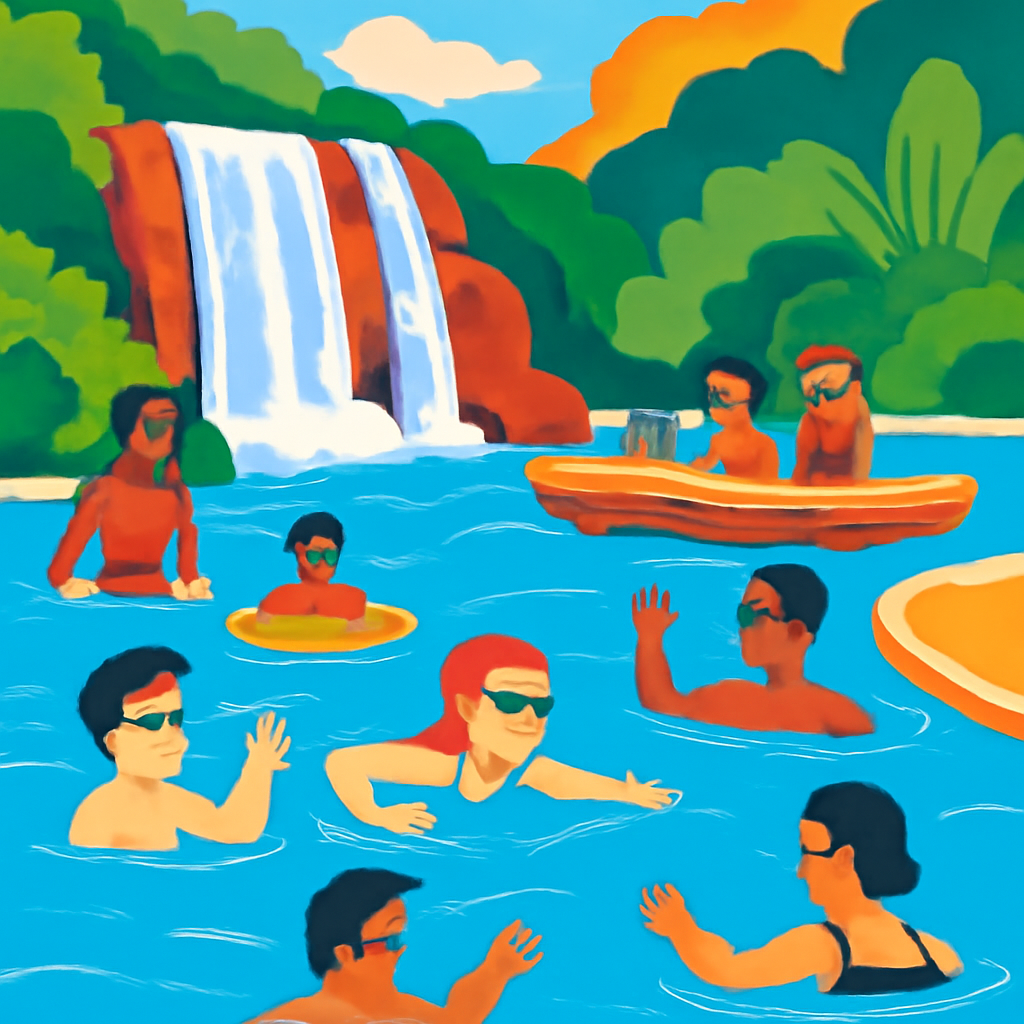 Swimming in the Waterfall Pool