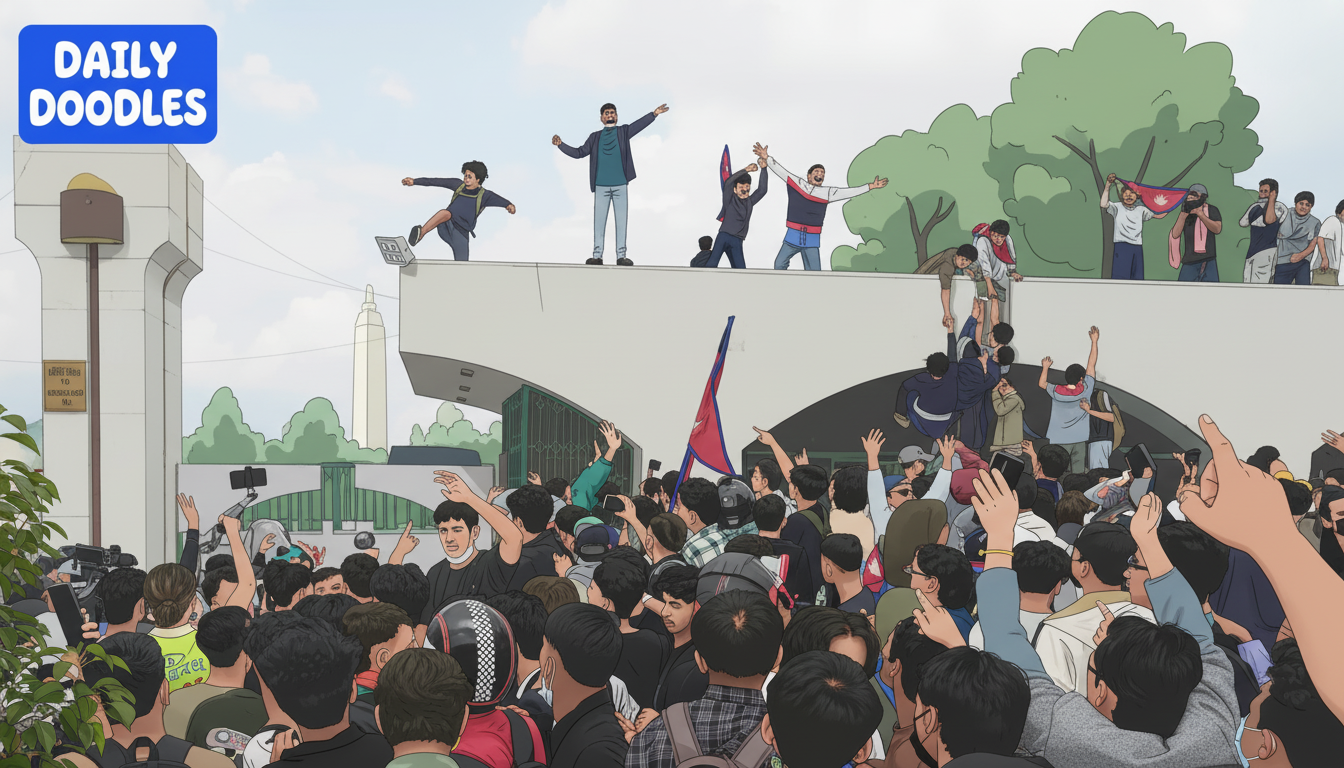 Big Noisy Crowd in Nepal